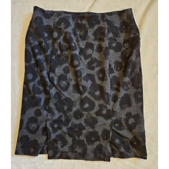 Michael Kors Womens Gray Leopard Print Polyester Side Zipper Pencil Skirt Sz 10 - Picture 7 of 10